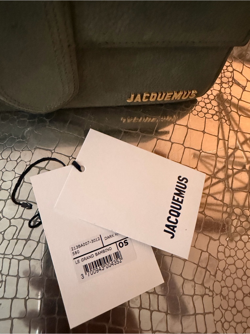 Jacquemus Olive Green Suede Top Handle Toiletry Bag - Picture 3 of 4